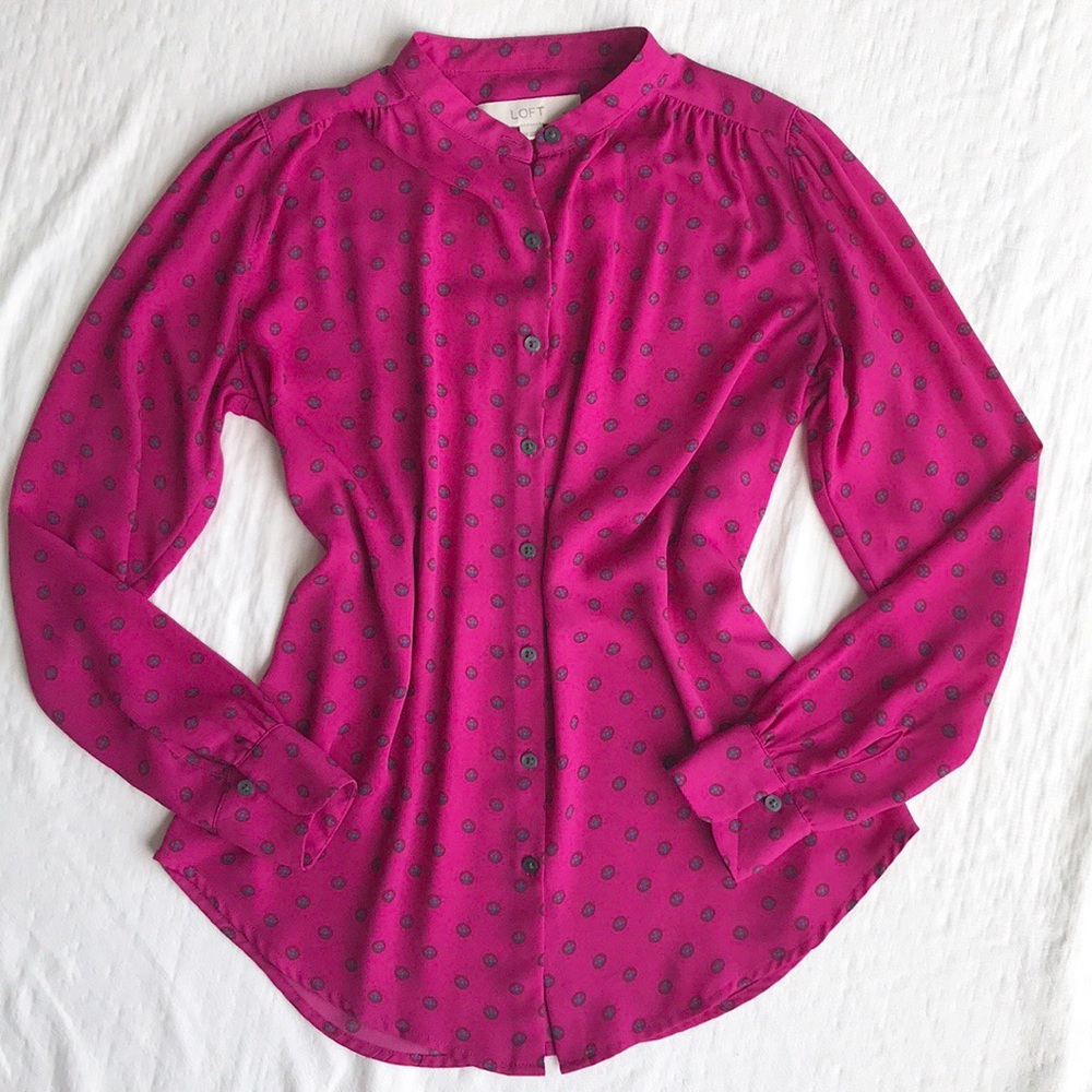 Ann Taylor LOFT Button Down Long Sleeve Blouse